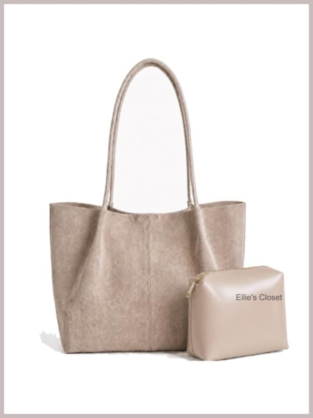 Faux Suede Tote Bag for Women Large Work Laptop Bag Magnetic Closure